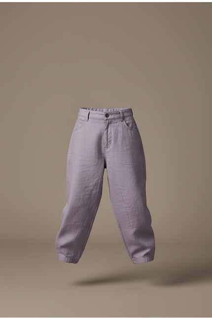 Pantalon Baggy Lilas Ample Lin Enfant - Violet - vue 3