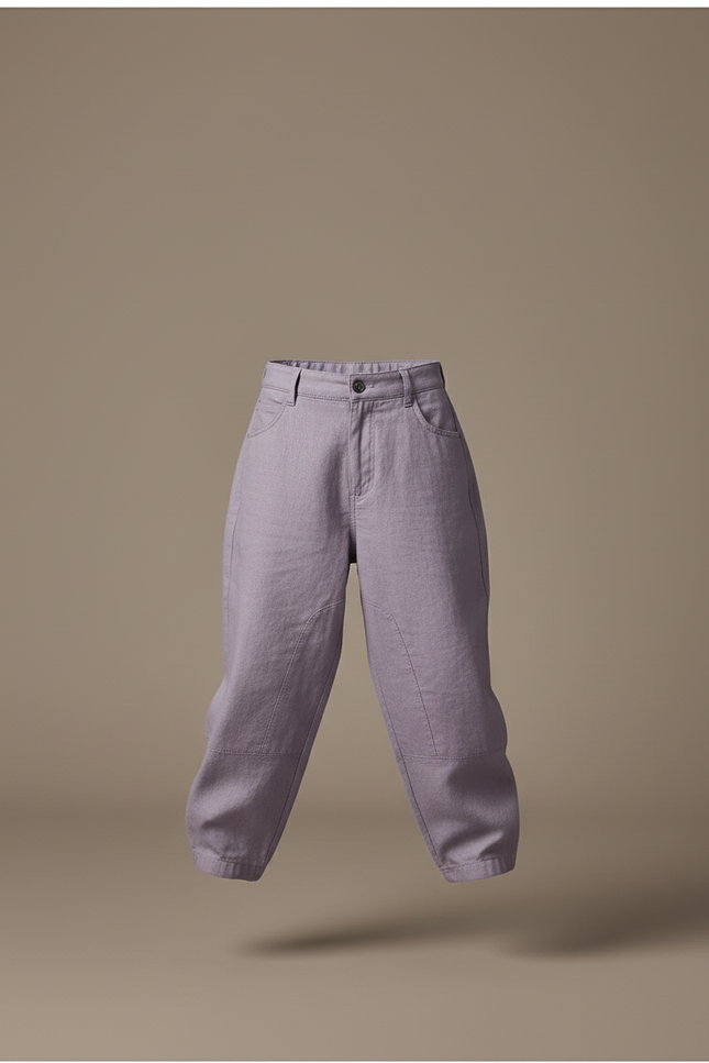 Pantalon Baggy Lilas Ample Lin Enfant - Violet - vue 3
