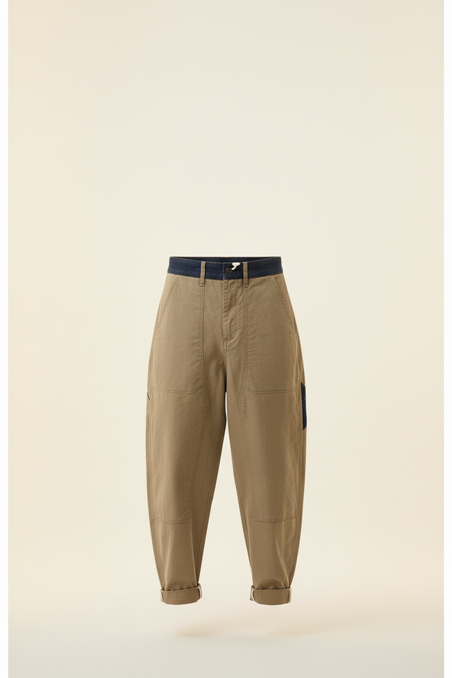 Pantalon Baggy Kaki Coton Ample Décontracté Homme - vue 3