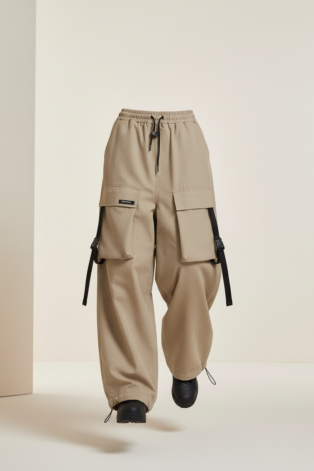 Pantalon Baggy Cargo Beige Ample Multi-Poches - Toile - vue 3