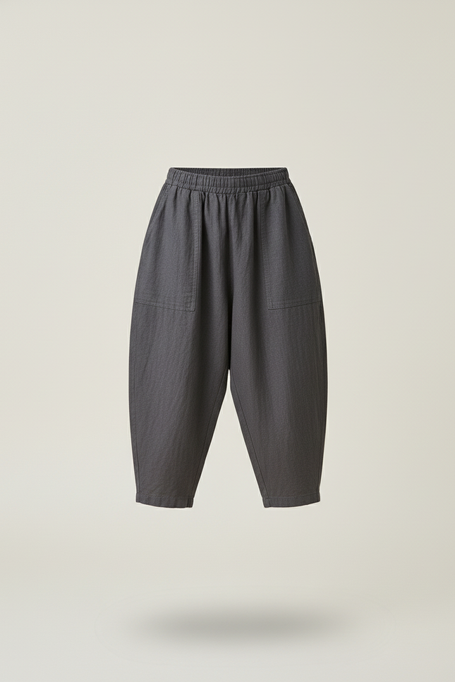 Pantalon Baggy Gris Lin Ample Confortable Enfant - vue 3