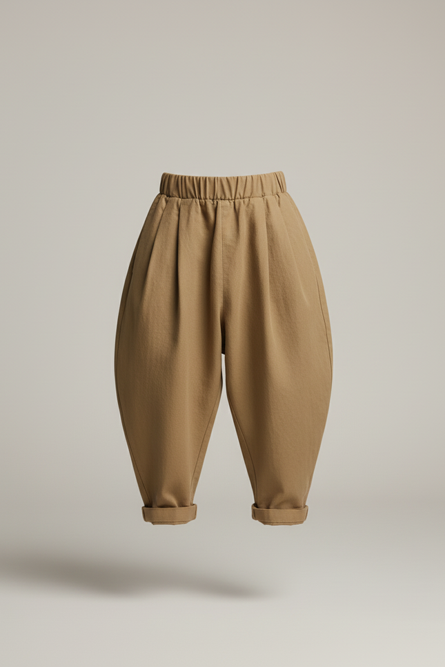 Pantalon Baggy Kaki Coton Ample Plissé Enfant - vue 3