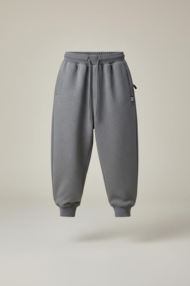 Pantalon Baggy Gris Chiné Ample Molleton Enfant - vue 3