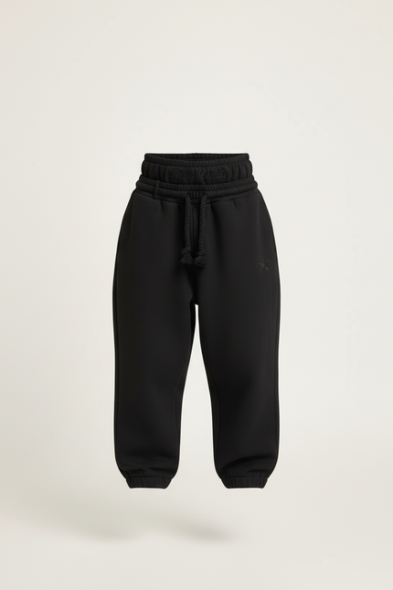 Pantalon Baggy Noir Ample Cordon Étoile Enfant - Molleton - vue 3