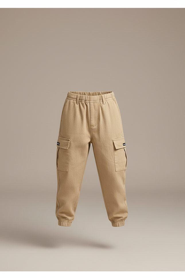 Pantalon Baggy Kaki Cargo Coton Confortable Enfant - vue 3