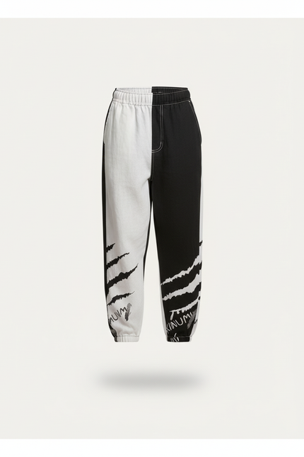 Pantalon Baggy Bicolore Imprimé Griffe Streetwear Garçon - Multicolore Molleton - vue 3