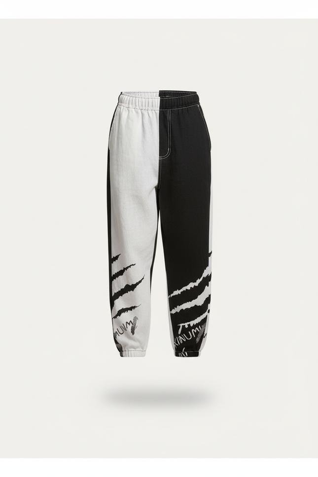 Pantalon Baggy Bicolore Imprimé Griffe Streetwear Garçon - Multicolore Molleton - vue 3