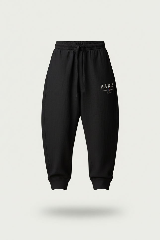 Pantalon Baggy Noir Ample Cordon Imprimé PARIS Enfant - Molleton - vue 3