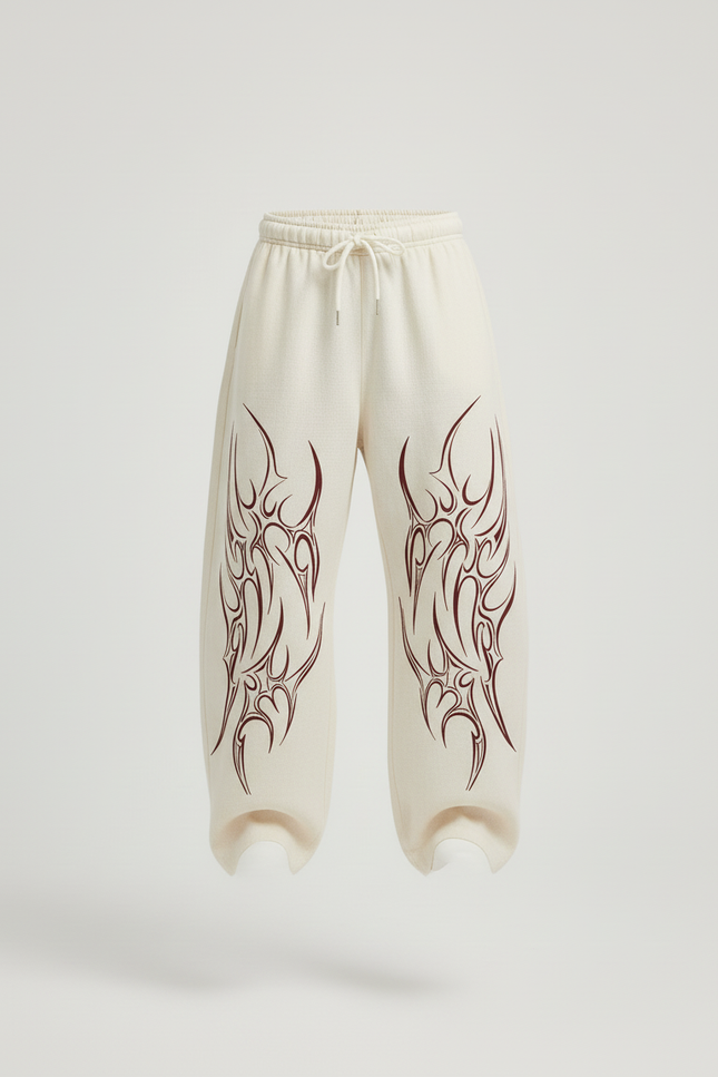 Pantalon Baggy Écru Ample Tribal Lin Enfant - Beige - vue 3