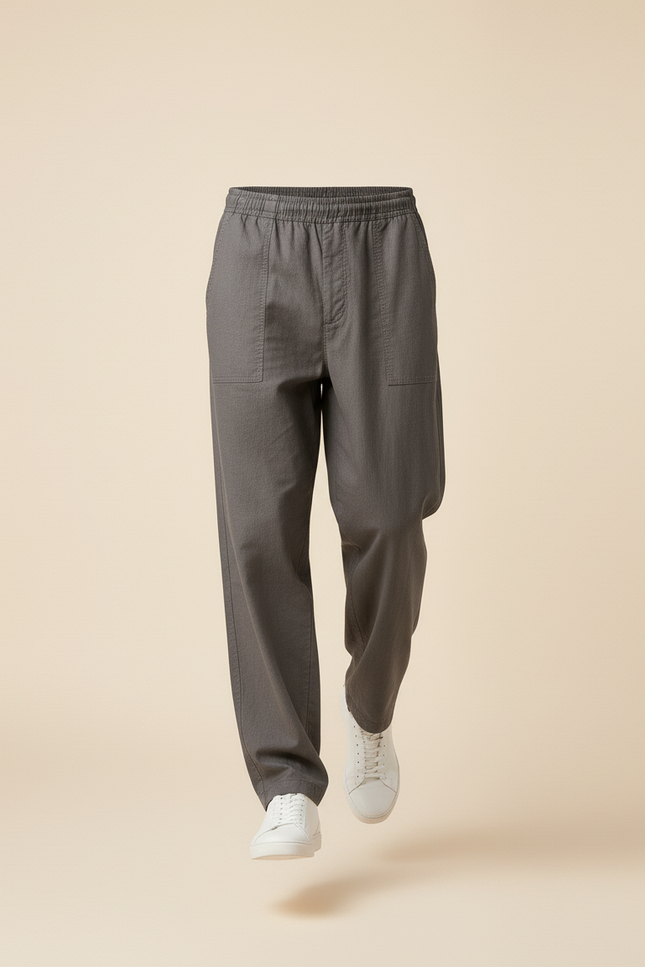 Pantalon Gris Baggy - Toile - vue 3