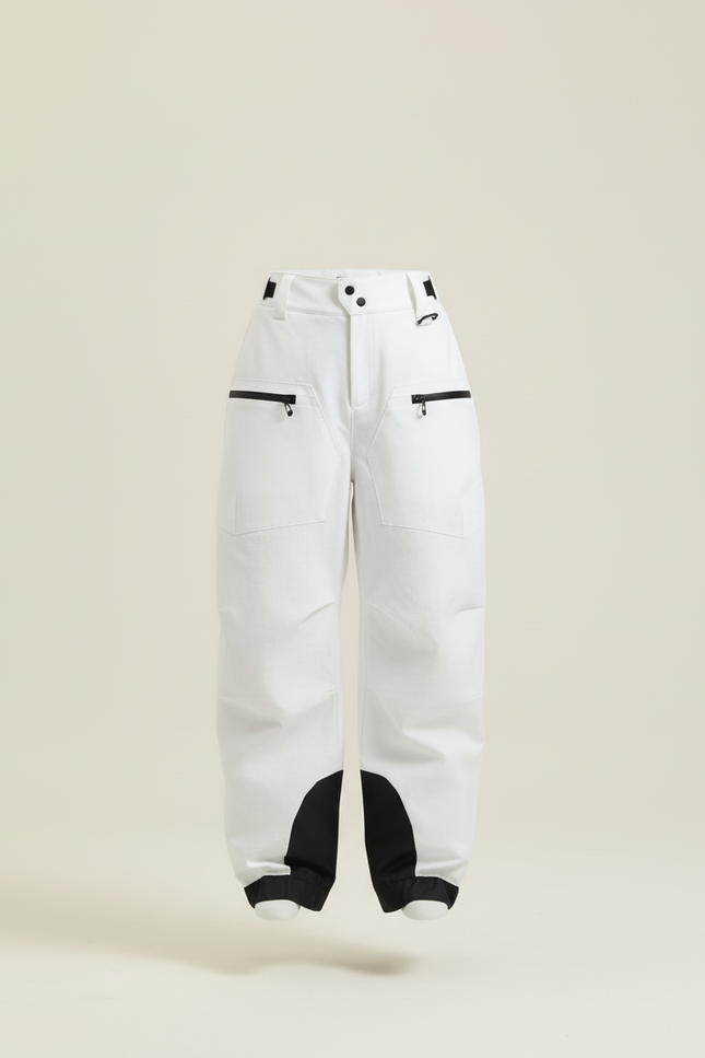 Pantalon Baggy Blanc Ample Zippé Sport Femme - Polyester - vue 3
