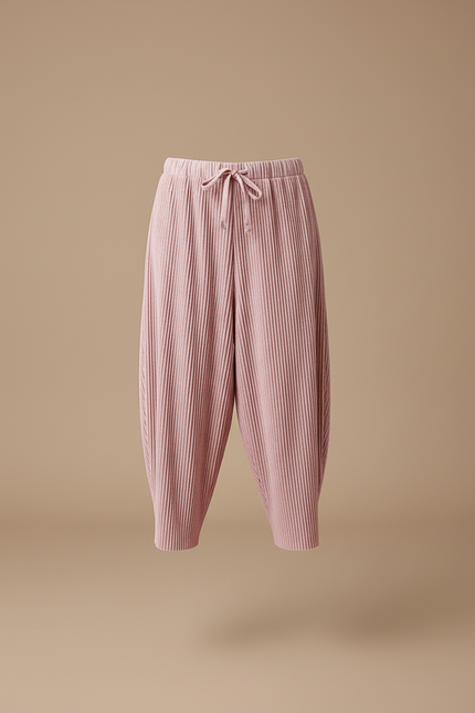 Pantalon Baggy Rose Plissé Ample Fille - Polyester - vue 3
