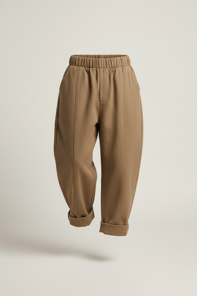 Pantalon Baggy Marron Ample Coton Casual Enfant - Molleton - vue 3