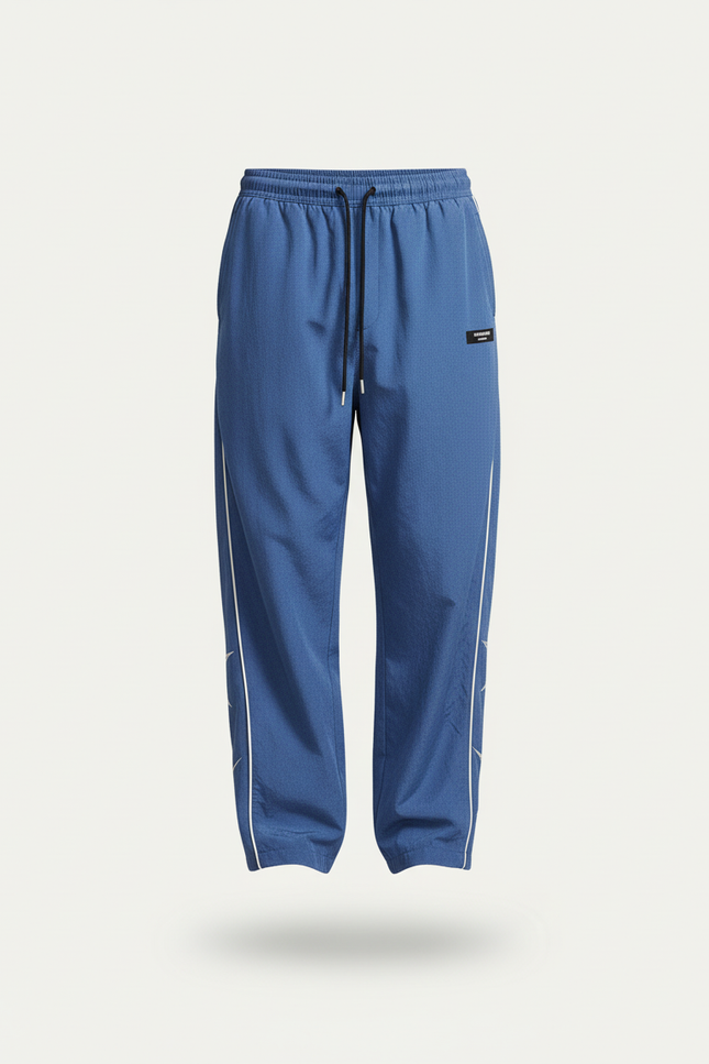 Pantalon Baggy Bleu Sportif Ample Décontracté Cordon - Polyester - vue 3