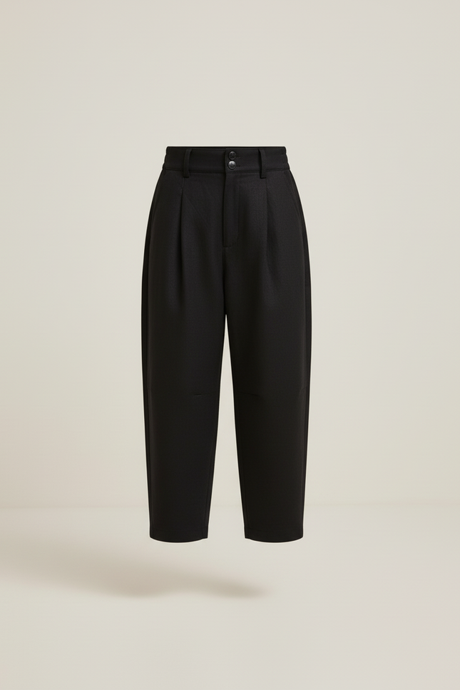 Pantalon Baggy Noir Ample Bretelles Enfant - Laine - vue 3