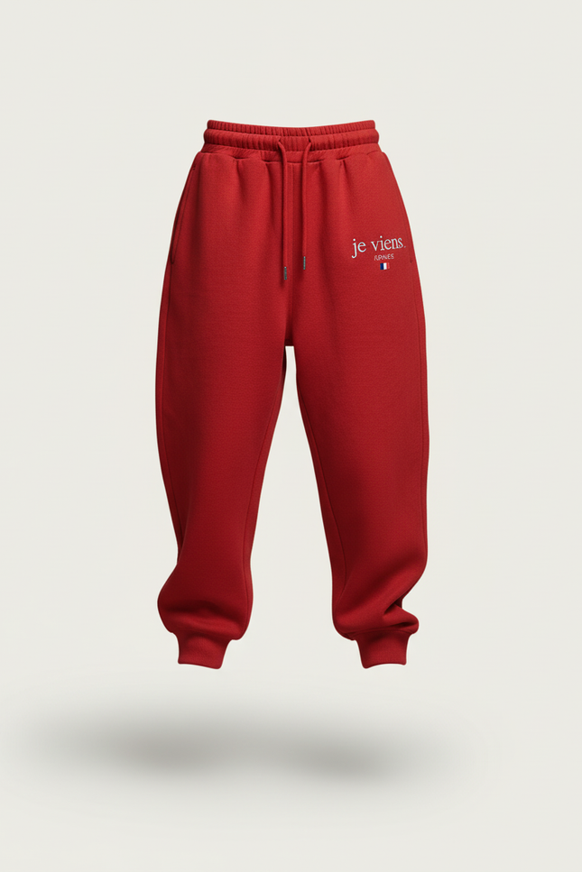Pantalon Baggy Rouge Molleton Imprimé Ample Enfant - vue 3