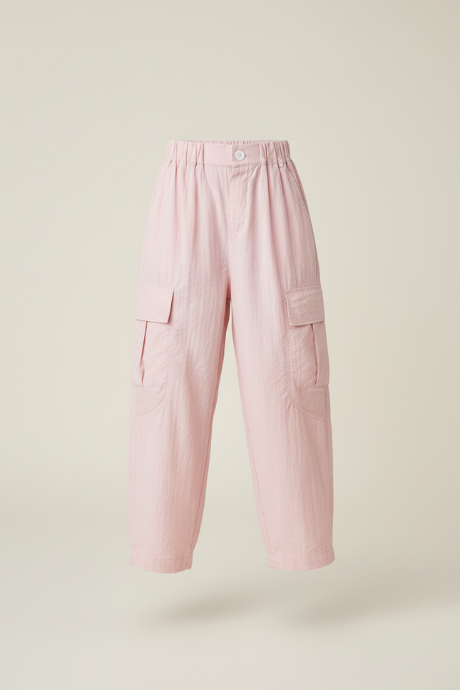 Pantalon Baggy Rose Cargo Décontracté Fille Coton - vue 3