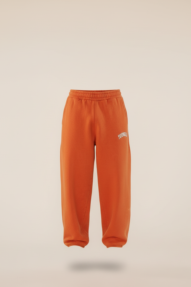 Pantalon Baggy Orange Imprimé Coton Décontracté Homme - Molleton - vue 3