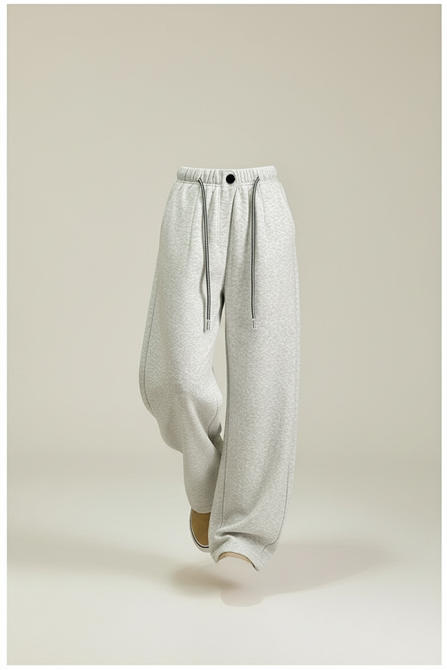 Pantalon Baggy Gris Ample Confortable Cordon Enfants - Molleton - vue 3