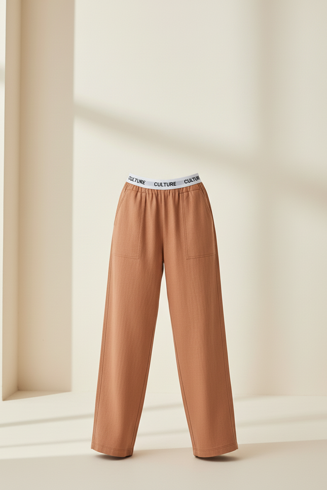 Pantalon Baggy Marron Ample Confortable CULTURE Femme - Viscose - vue 3