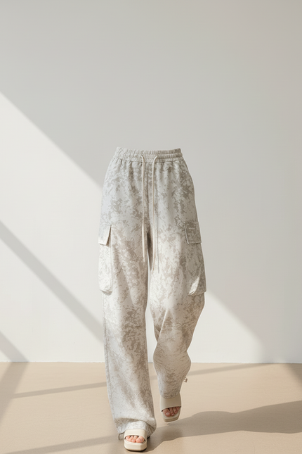 Pantalon Baggy Imprimé Ample Cargo Élastique Femme - Molleton - vue 3