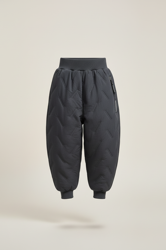 Pantalon Baggy Gris Matelassé Hiver Enfant Décontracté - Polyester - vue 3