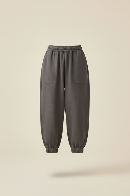 Pantalon Baggy Gris Ample Taille Élastique Enfant - Molleton - vue 3