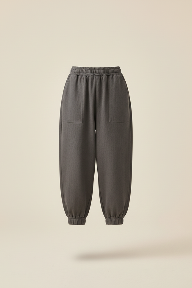 Pantalon Baggy Gris Ample Taille Élastique Enfant - Molleton - vue 3