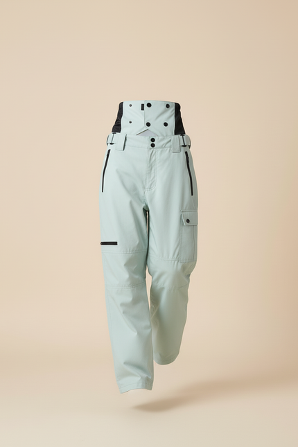 Pantalon Baggy Ski Vert Menthe Bretelles Imperméable - Polyester - vue 3
