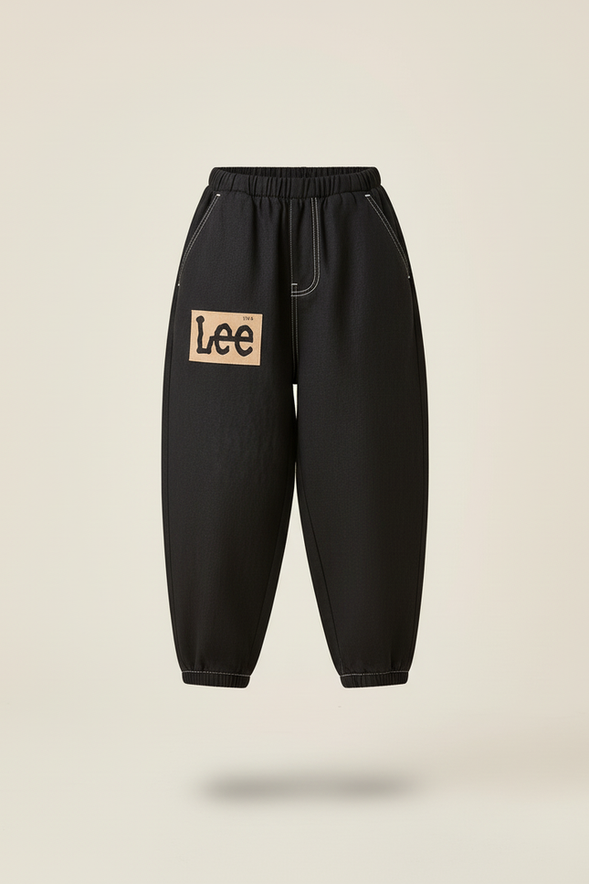 Pantalon Baggy Noir Ample Logo Confortable Enfant - Jean - vue 3