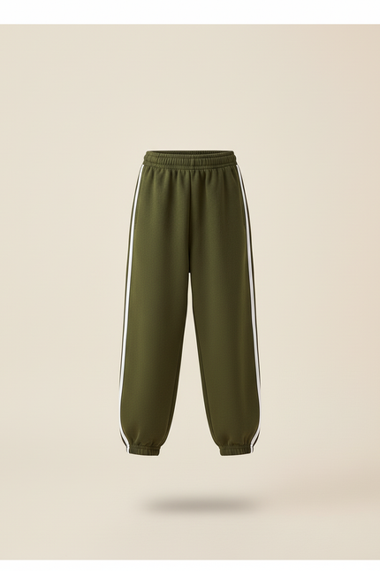Pantalon Baggy Vert Kaki Ample Sport Enfant Doublé - Molleton - vue 3