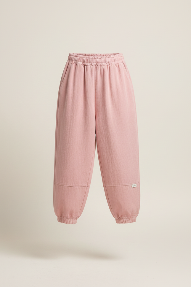 Pantalon Baggy Rose Ample Coton Décontracté Enfants - Molleton - vue 3