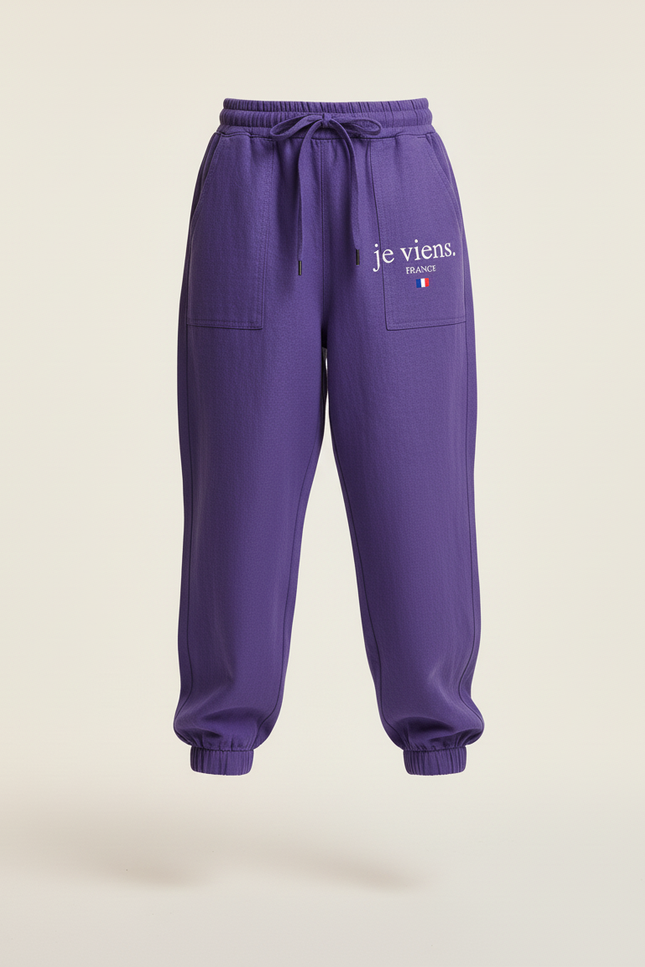 Pantalon Baggy Violet Imprimé Molleton Confortable Enfant - vue 3