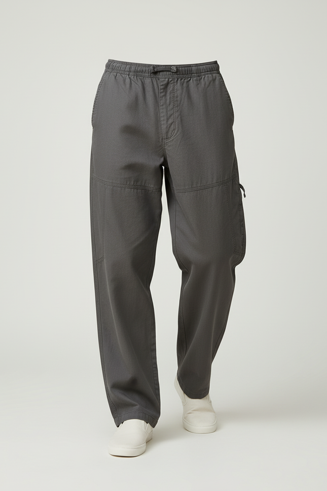 Pantalon Baggy Gris Coton Cargo Ample Homme - vue 3