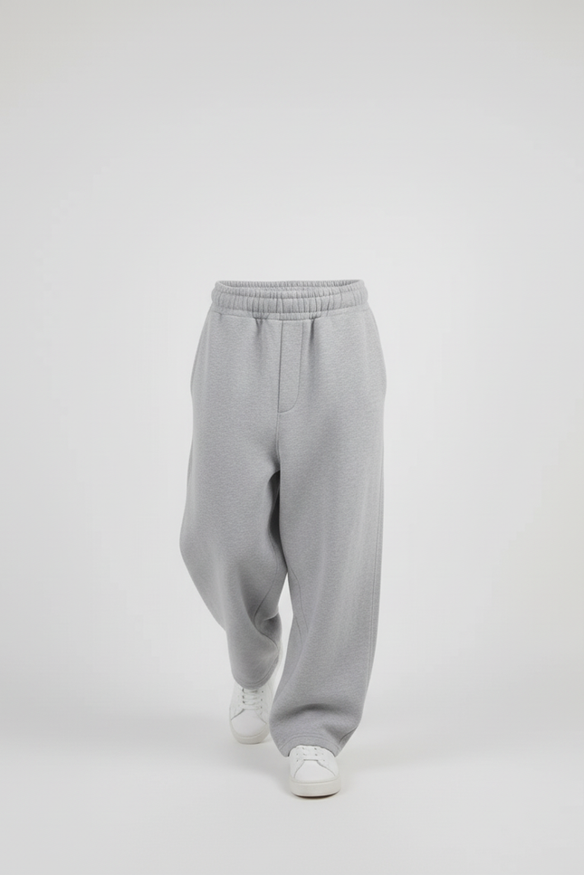 Pantalon Baggy Gris Ample Sport Décontracté Coton - Molleton - vue 3