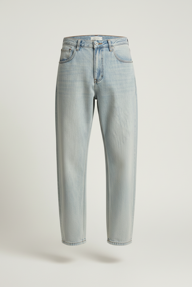 Pantalon Baggy Bleu Clair Décontracté Ample Coton Homme - Jean - vue 3