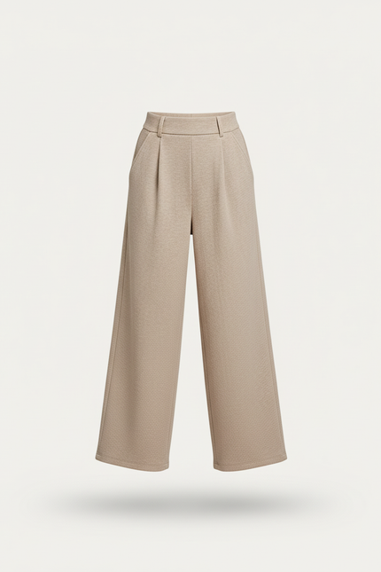 Pantalon Baggy Beige Ample Fluide Élégant Fille - Maille - vue 3