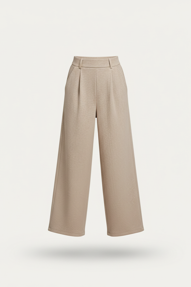 Pantalon Baggy Beige Ample Fluide Élégant Fille - Maille - vue 3