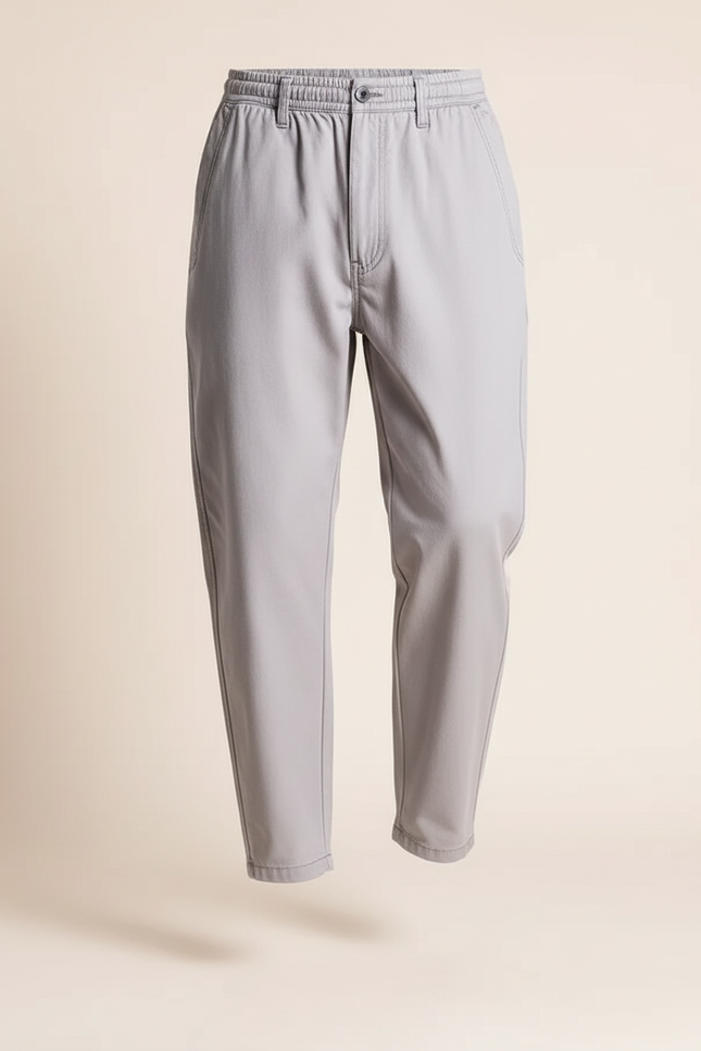 Pantalon Baggy Gris Coton Décontracté Ample Homme - vue 3