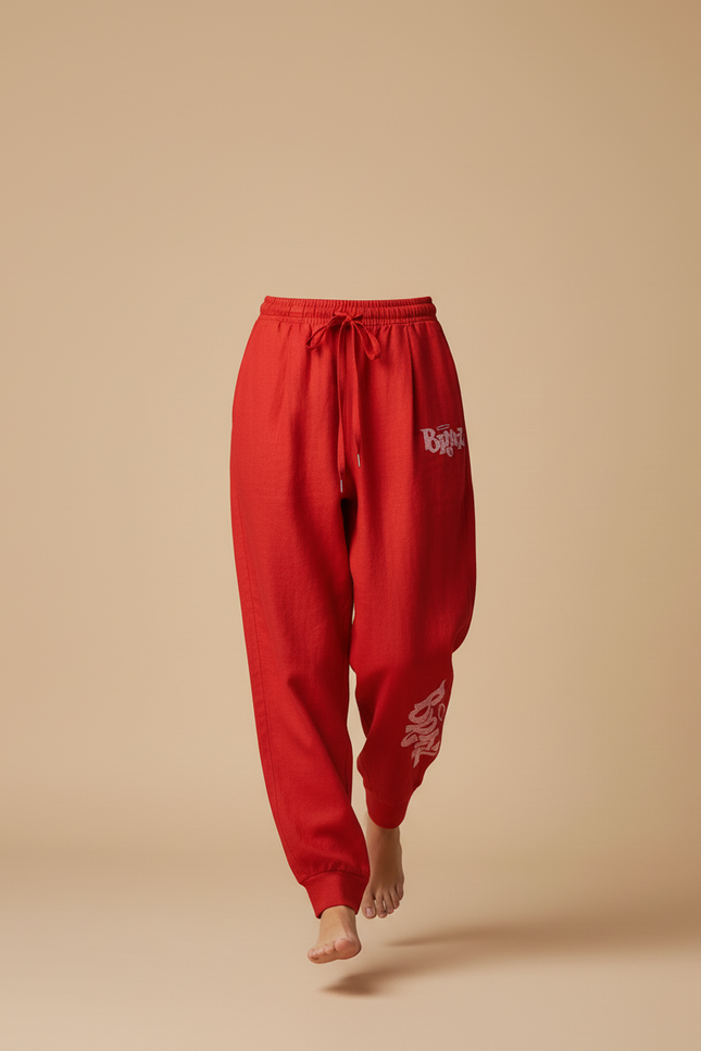 Pantalon Baggy Rouge Bratz Décontracté Ample Fluide - Lin - vue 3