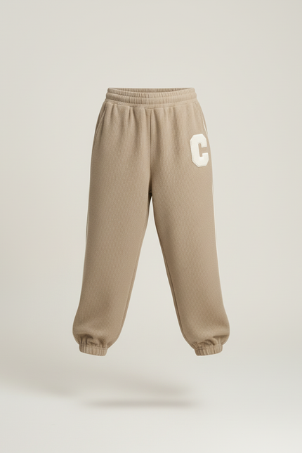 Pantalon Baggy Côtelé Beige Ample Décontracté Enfant - Cordé - vue 3