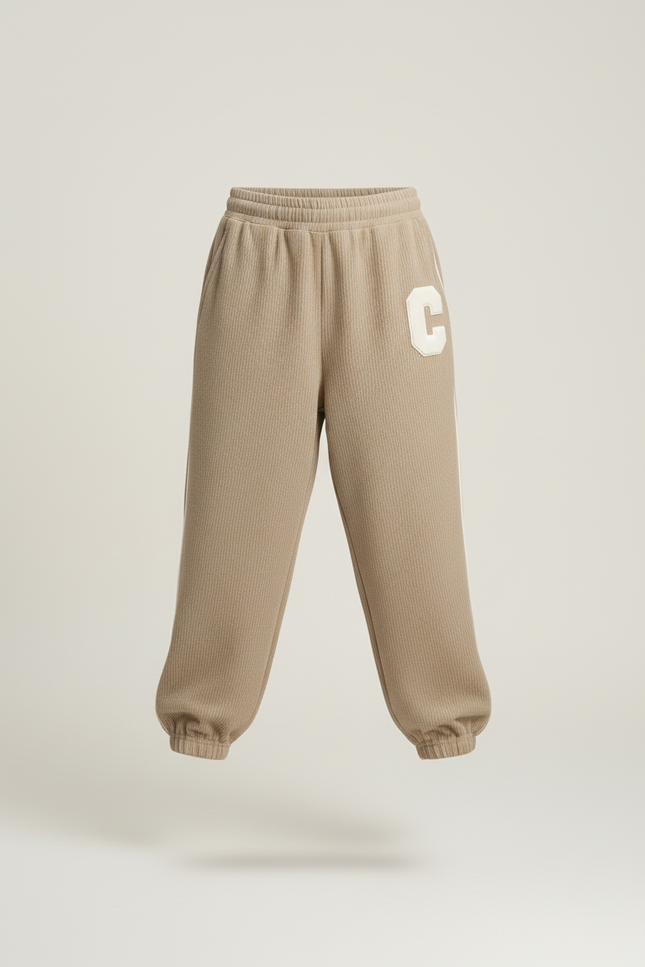 Pantalon Baggy Côtelé Beige Ample Décontracté Enfant - Cordé - vue 3