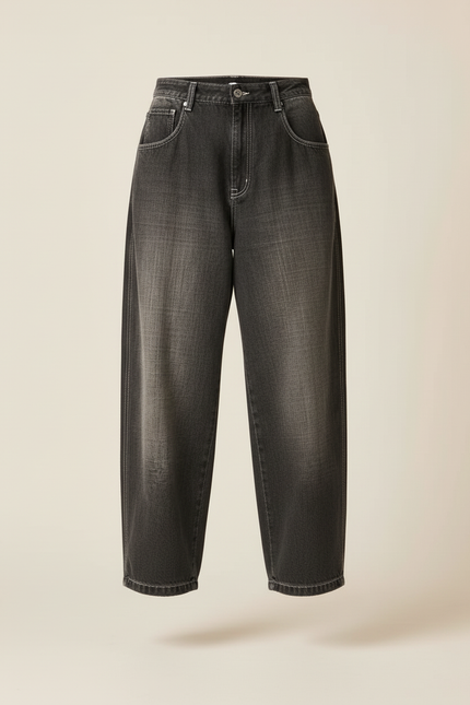 Pantalon Baggy Gris Ample Décontracté Femme - Jean - vue 3