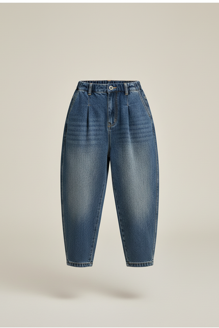 Pantalon Baggy Denim Ample Décontracté Enfant Bleu - Jean - vue 3