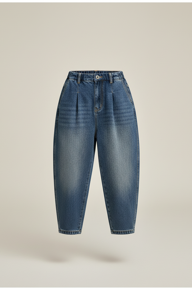 Pantalon Baggy Denim Ample Décontracté Enfant Bleu - Jean - vue 3