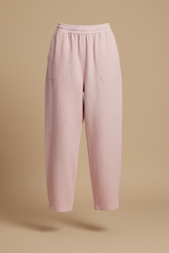 Pantalon Baggy Rose Ample Décontracté Fluide Femme - Lin - vue 3