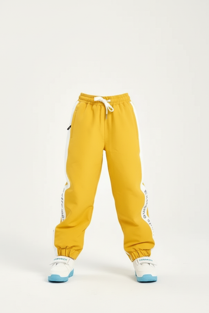 Pantalon Baggy Jaune Moutarde Ample Imperméable Enfant - Polyester - vue 3