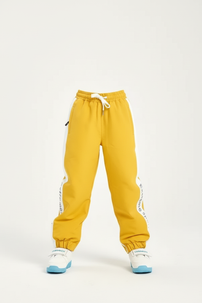 Pantalon Baggy Jaune Moutarde Ample Imperméable Enfant - Polyester - vue 3