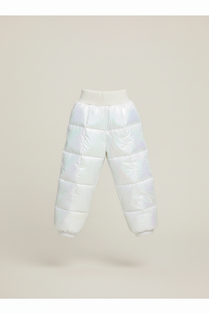 Pantalon Baggy Blanc Iridescent Matelassé Hiver Enfant - Polyester - vue 3