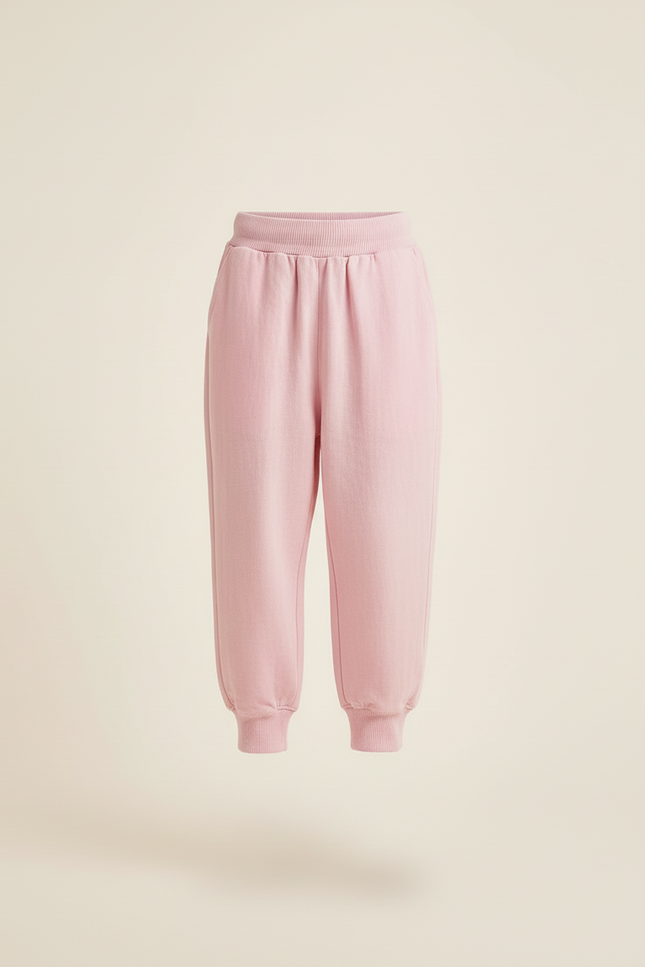 Pantalon Baggy Rose Coton Ample Confortable Enfant - Molleton - vue 3